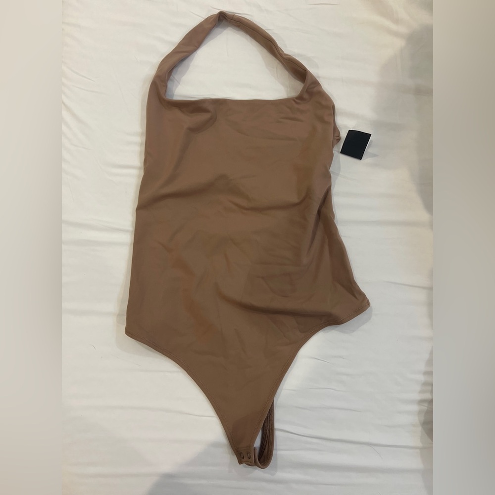 A&F Tan Halter Bodysuit size medium. NWT